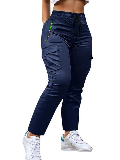 Women's work trousers - non-stretch trousers with adjustable drawstring waistband