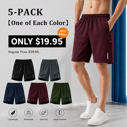 Men's Quick-Dry Athletic Shorts Fashionable Versatile Outdoor Casual Shorts