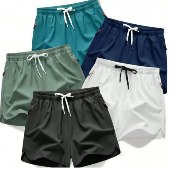 Men's  Running Shorts –5-piece summer men's thin fabric breathable quick drying beach shorts