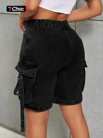 🔥Summer Sale🔥Stretch Washed Denim Cargo Shorts, Y2K Streetwear