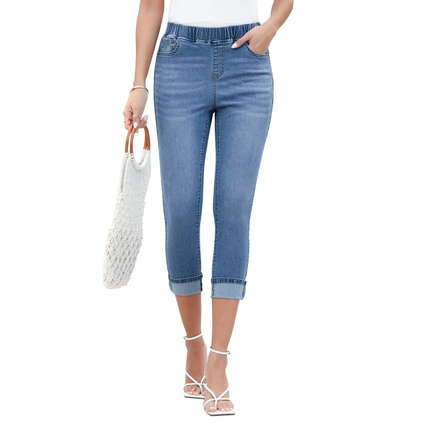 ❤️DEALS FOR YOU-Women's High-Waisted Pull-On Slim Fit Jeans