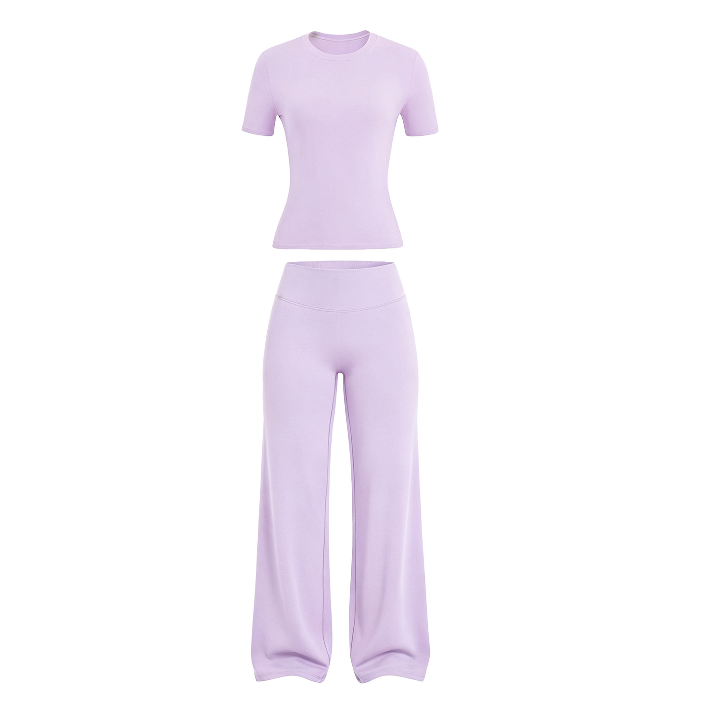 2026 New Women's Round Neck Tee & High-Waist Yoga Pants Two-Piece Set