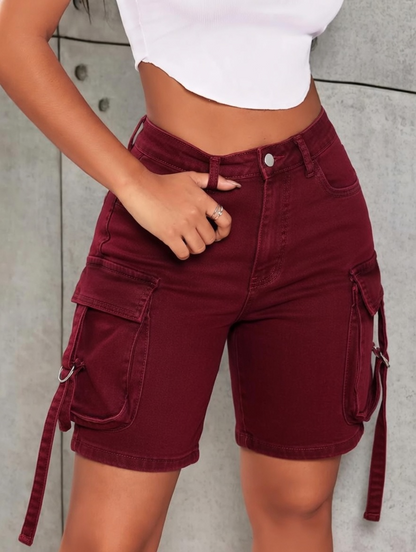 🔥Summer Sale🔥Stretch Washed Denim Cargo Shorts, Y2K Streetwear