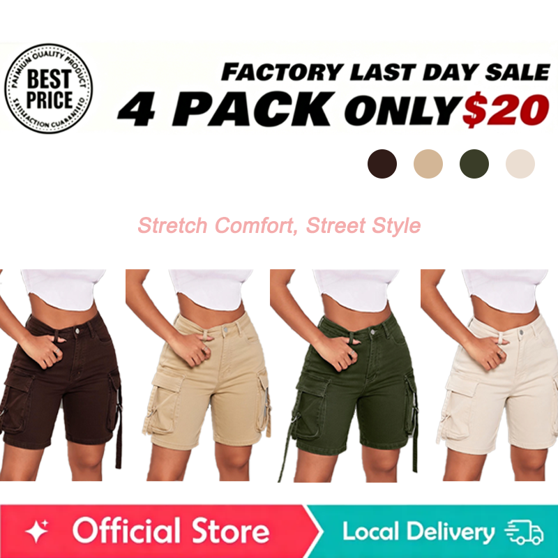 🔥Summer Sale🔥Stretch Washed Denim Cargo Shorts, Y2K Streetwear