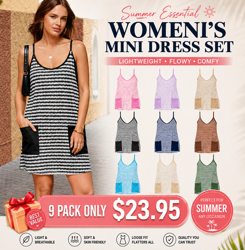 ❤️DEALS FOR YOU-Women's Summer Mini Dress Casual Workout Tennis Dress with Shorts Sleeveless Althletic Dresses
