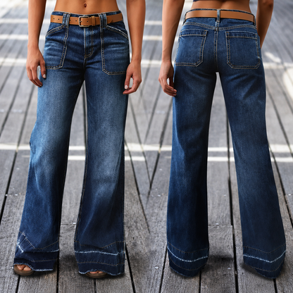 Wide-leg casual women's jeans
