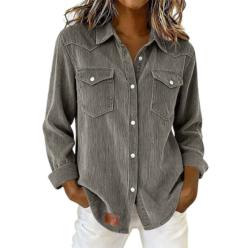 Bestseller🏆 Flap-Pocket Button-Front Top – Soft Ribbed Knit