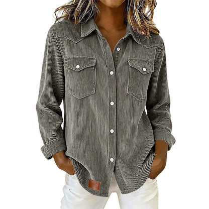 Bestseller🏆 Flap-Pocket Button-Front Top – Soft Ribbed Knit