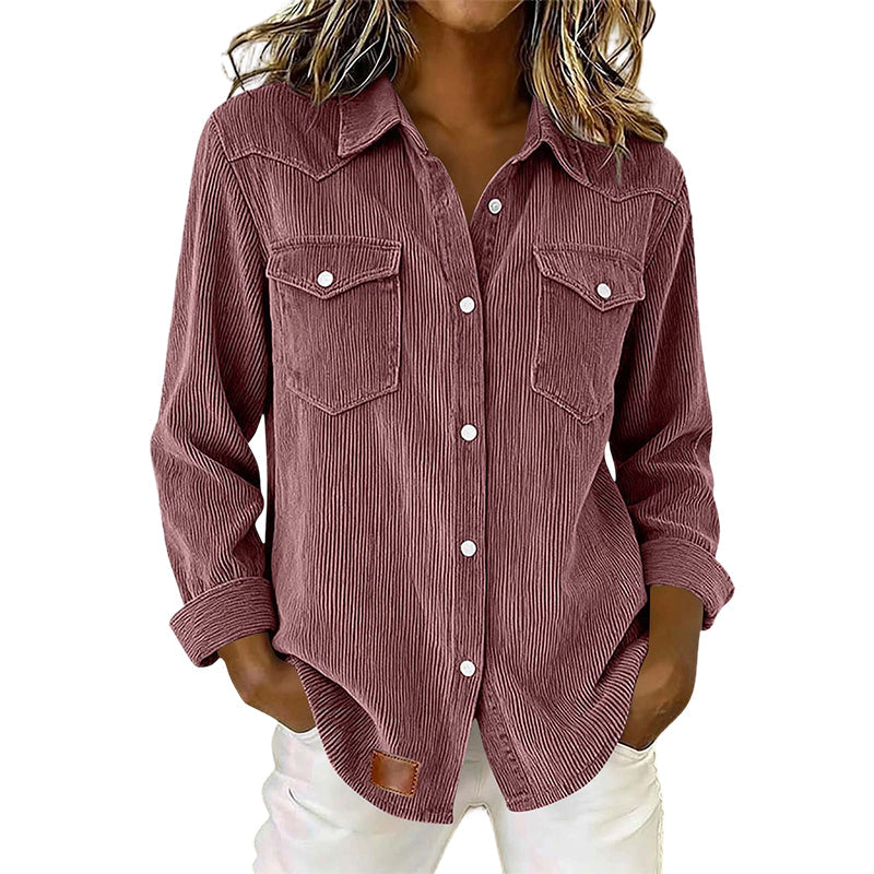 Bestseller🏆 Flap-Pocket Button-Front Top – Soft Ribbed Knit