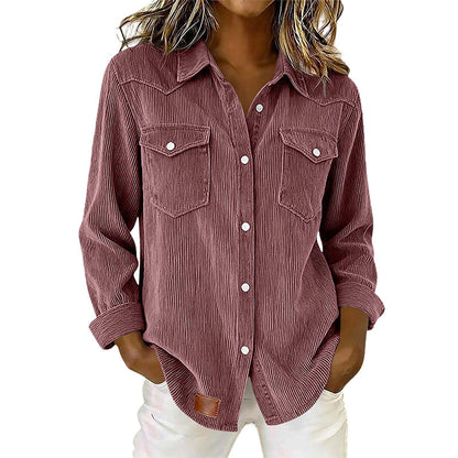 Bestseller🏆 Flap-Pocket Button-Front Top – Soft Ribbed Knit