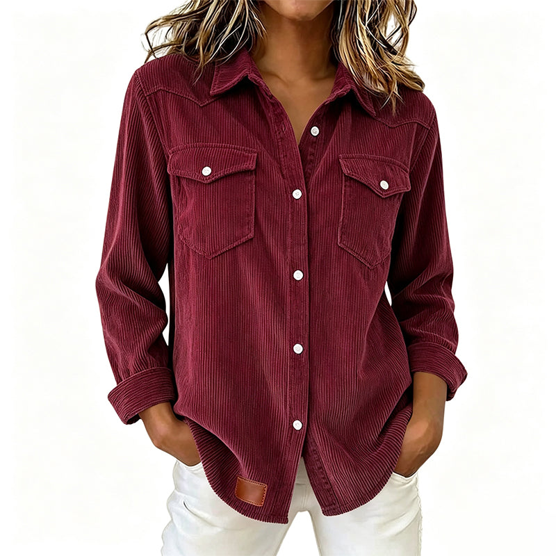 Bestseller🏆 Flap-Pocket Button-Front Top – Soft Ribbed Knit