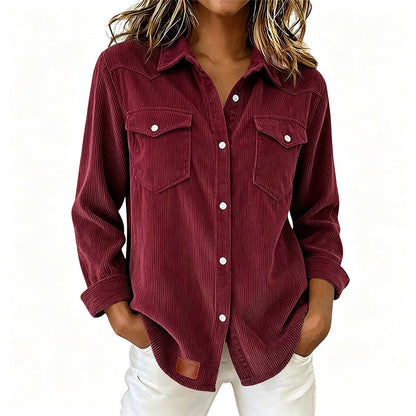 Bestseller🏆 Flap-Pocket Button-Front Top – Soft Ribbed Knit