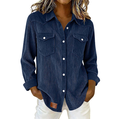 Bestseller🏆 Flap-Pocket Button-Front Top – Soft Ribbed Knit