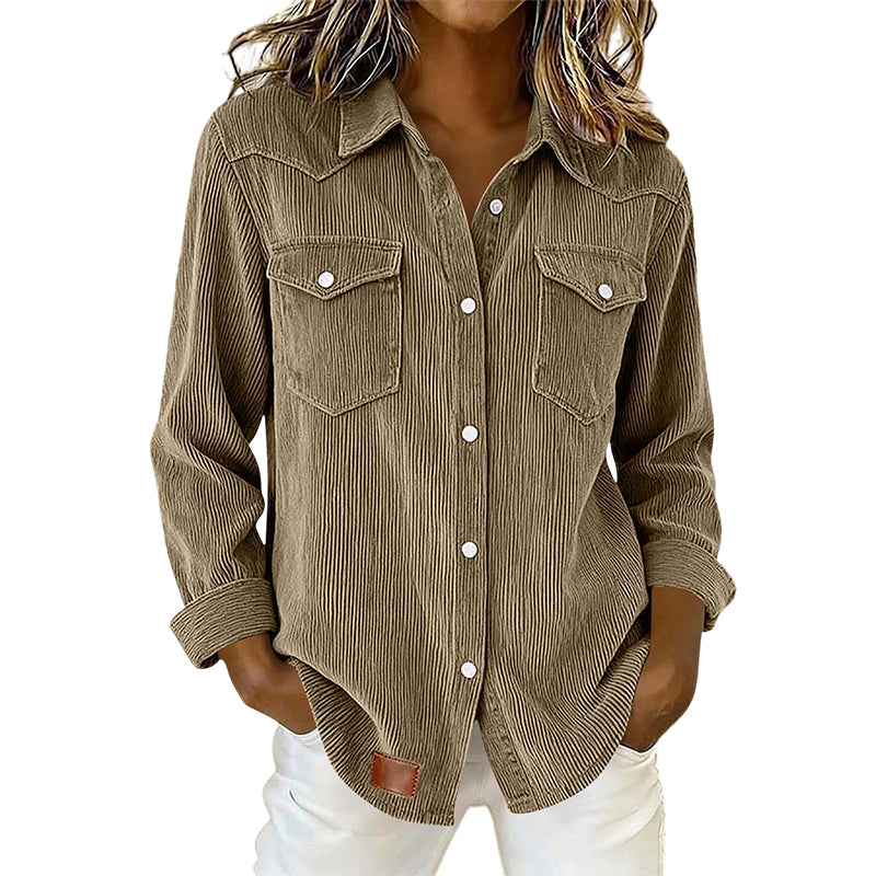 Bestseller🏆 Flap-Pocket Button-Front Top – Soft Ribbed Knit