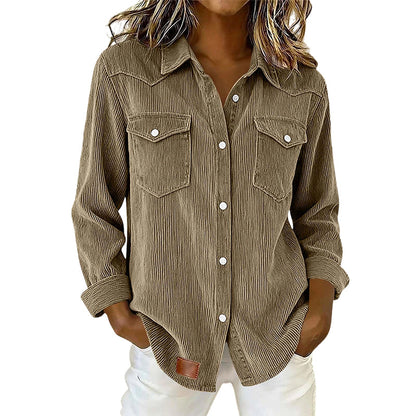 Bestseller🏆 Flap-Pocket Button-Front Top – Soft Ribbed Knit
